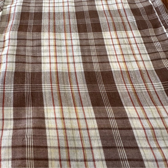 VINTAGE WEEDS BUTTON DOWN SHORT SLEEVE SHIRT MENS SMALL KHAKI/TAN/BROWN/RED - Picture 7 of 10